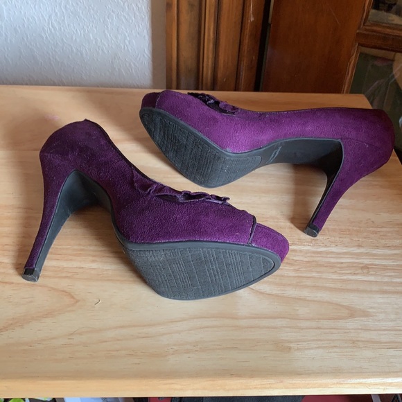 Rampage Deep purple Peep Toe Heels 7.5 - Picture 3 of 7